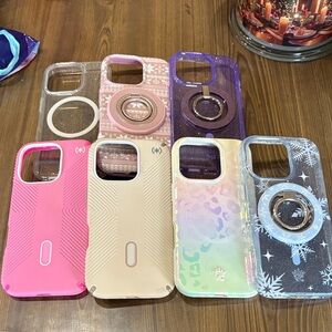 Speck Pink, Beige, and Purple Phone Cases